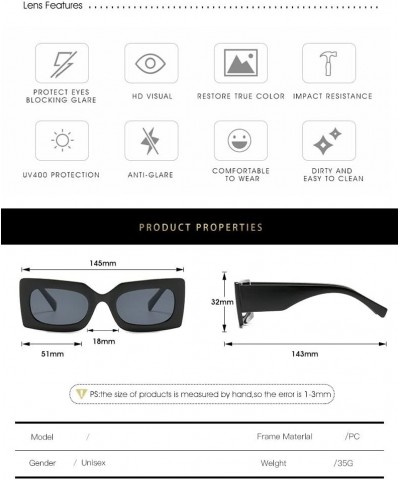 Square Frame Fashion Sunglasses for Men and Women Vacation Beach Decorative Sunglasses Sunglasses (Color : 3, Size : One Size...