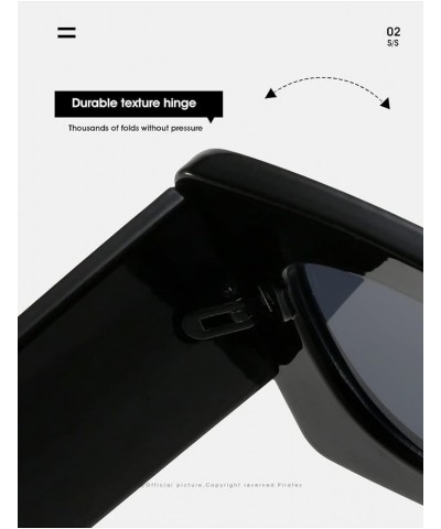 Square Frame Fashion Sunglasses for Men and Women Vacation Beach Decorative Sunglasses Sunglasses (Color : 3, Size : One Size...