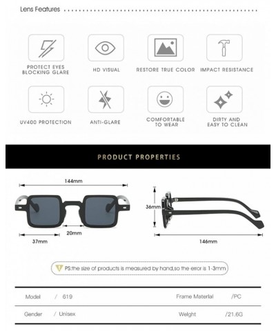 Square Frame Retro Men and Women Fashion Decoration Outdoor Beach Sunglasses (Color : 7, Size : 1) 1 2 $12.44 Square