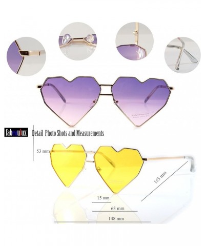 FBL Mega Size Metal Color Tinted Two Tone Gradient Lens Heart Sunglasses A177 Brownish Black $9.15 Designer