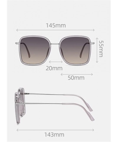 Square Frame Large Frame Women's Sunglasses Outdoor Vacation Sunglasses (Color : A, Size : 1) 1 C $16.90 Square