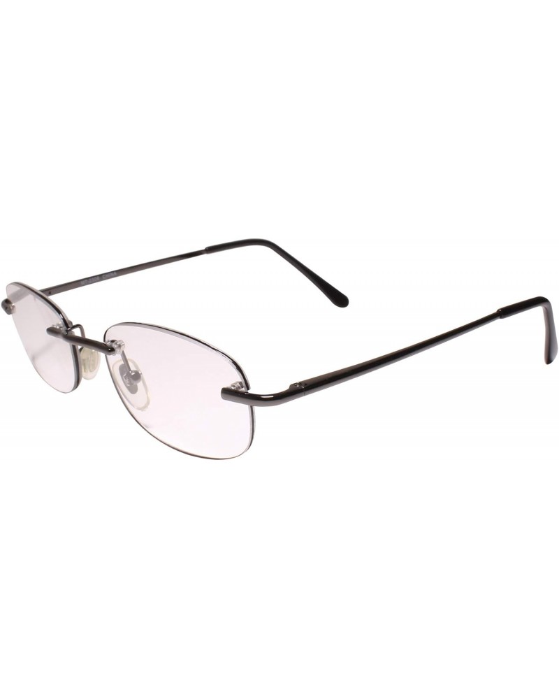 Rounded Rectangle Rimless Stylish Gunmetal Reader 1.75 Reading Glasses $10.34 Rimless