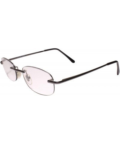 Rounded Rectangle Rimless Stylish Gunmetal Reader 1.75 Reading Glasses $10.34 Rimless