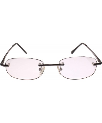 Rounded Rectangle Rimless Stylish Gunmetal Reader 1.75 Reading Glasses $10.34 Rimless