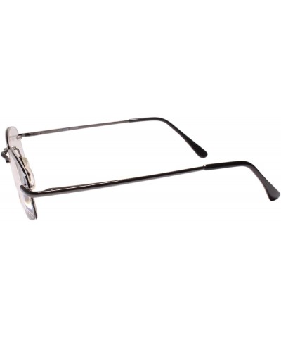 Rounded Rectangle Rimless Stylish Gunmetal Reader 1.75 Reading Glasses $10.34 Rimless