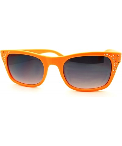 Chic Womens Sunglasses Round Studded Rectangular Cateye Frame Orange black $8.82 Rectangular