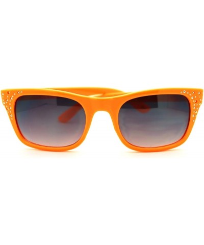 Chic Womens Sunglasses Round Studded Rectangular Cateye Frame Orange black $8.82 Rectangular