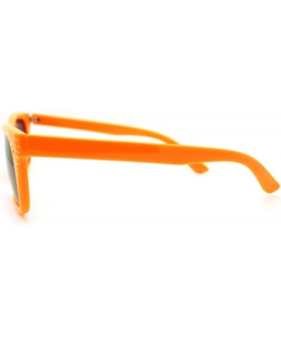 Chic Womens Sunglasses Round Studded Rectangular Cateye Frame Orange black $8.82 Rectangular