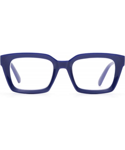 Retro Style Blue Light Blocking Reading Glasses Big Eyeglass Frames Large lens Computer Readers 2 Pack (Blue+clear) $20.44 Sq...