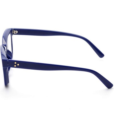 Retro Style Blue Light Blocking Reading Glasses Big Eyeglass Frames Large lens Computer Readers 2 Pack (Blue+clear) $20.44 Sq...