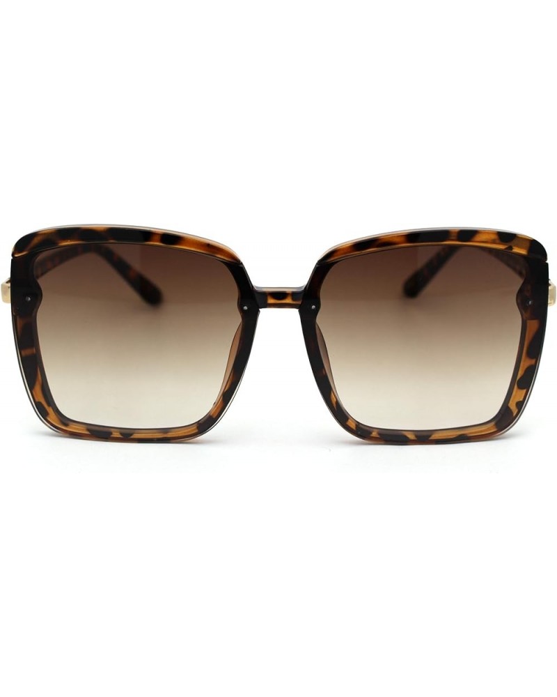 Womens Designer Fashion Rectangular Half Rim Sunglasses Tortoise Brown $10.77 Butterfly