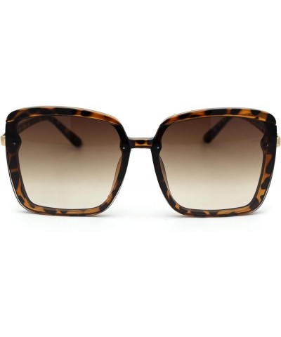 Womens Designer Fashion Rectangular Half Rim Sunglasses Tortoise Brown $10.77 Butterfly