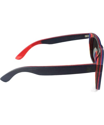 CABO Mirrored Polarized Skate Reclaimed Wood Sunglasses Black & Red $37.80 Rectangular