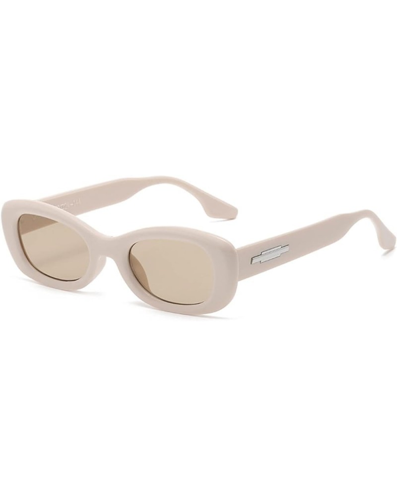 Retro Small Frame Oval Sunglasses Men and Women Outdoor Decorative Sunglasses (Color : E, Size : 1) 1 F $14.03 Designer