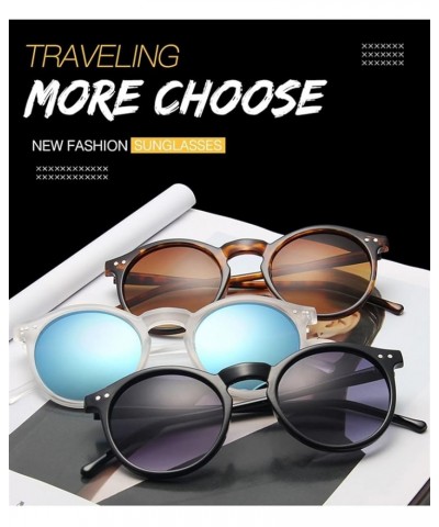 Retro Round Frame Men and Women Sunglasses Holiday Beach Party Sunglasses (Color : A, Size : 1) 1 E $20.60 Round