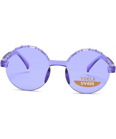 OLINOWL Circular Oversized Rimless Sunglasses One Piece Circular Eyewear Colored Sunglasses for Women Attractive Purple $5.60...