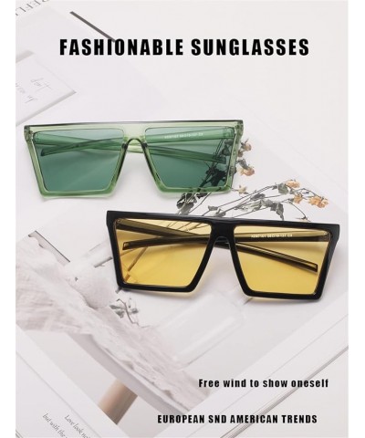 Retro Square Punk Sunglasses for Men and Women, Beach Sunglasses for Outdoor Vacation (Color : D, Size : Medium) Medium B $17...