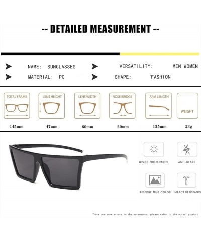 Retro Square Punk Sunglasses for Men and Women, Beach Sunglasses for Outdoor Vacation (Color : D, Size : Medium) Medium B $17...