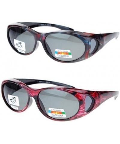 Polarized Sunglasses Fit Over Cover Over Reading Glasses for Small Glasses Oval Frame Light Red/Red Black $9.71 Goggle