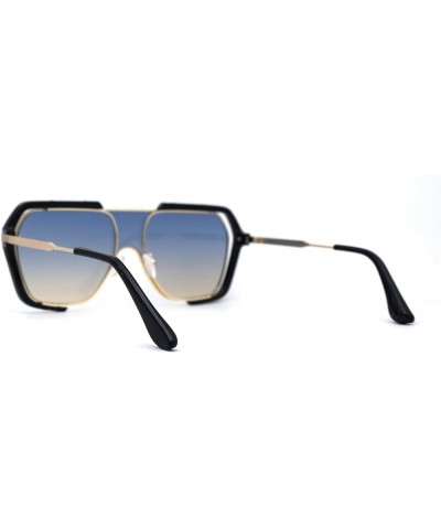 Luxury Fashion Triple Frame Racer Shield Sunglasses Black Gold Blue Brown $8.78 Shield