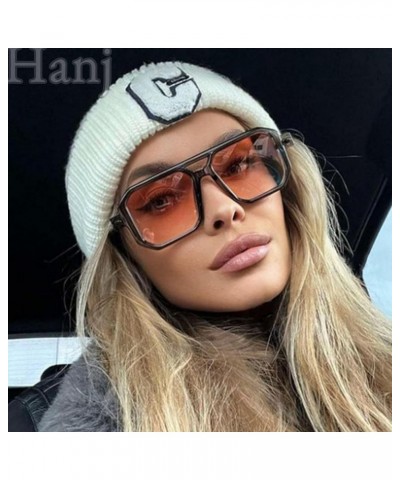 70s Retro Square Sunglasses for Women Men Vintage Fashion Designer Glasses Flat Top Rectangle Shades Grey Lens & Balck Frame ...