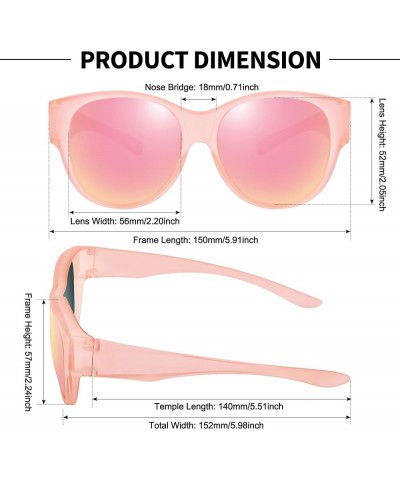 Sunglasses Fit Over Glasses for Women, Trendy Round Cat Eye Sun Glasses Polarized UV400 Protection Lens Large Shades A26 Matt...