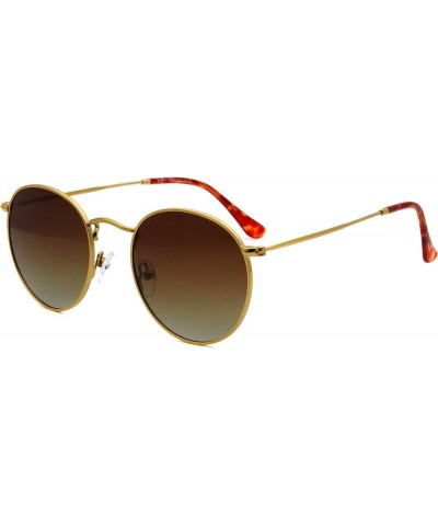 Small Round Polarized/Glass Sunglasses for Women Men Classic Vintage Retro Shades UV400 Gold Frame + Polarized Lens Brown $15...