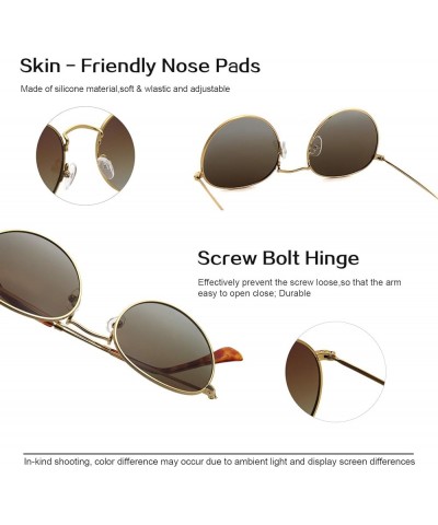 Small Round Polarized/Glass Sunglasses for Women Men Classic Vintage Retro Shades UV400 Gold Frame + Polarized Lens Brown $15...