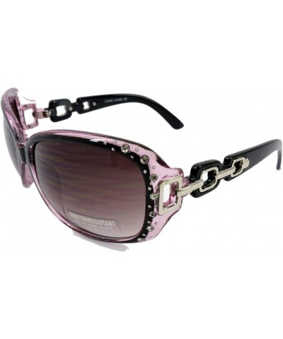 Vintage Thick Oversized Plastic Frame Womens Sunglasses UV 400 Purple Pink W Crystals $9.85 Aviator