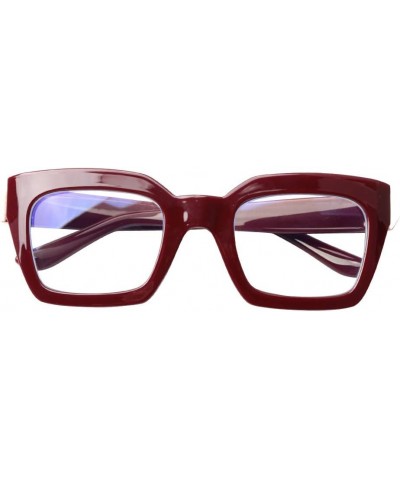 Unisex Anti-Blue Light Reading Glass Square Computer Eyeglass Frame Red $10.34 Square