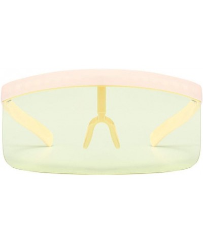 New Oversized Sun Shade Sunglasses Sunscreen Cover Face Siamese Lens Oversized Sunglasses Yellow $9.71 Oversized