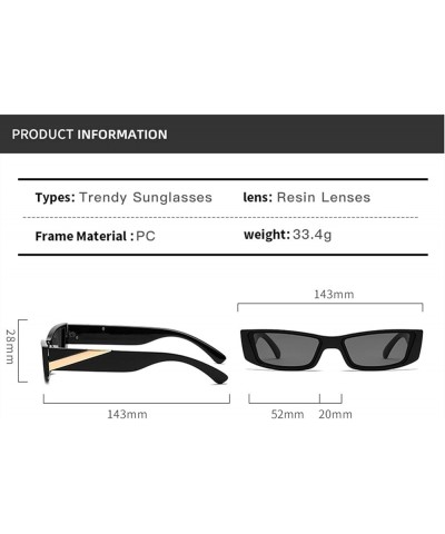 Small Frame Hip Hop Square Sunglasses for Men and Women Outdoor Vacation Beach (Color : D, Size : Medium) Medium C $14.68 Square