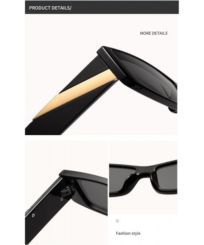 Small Frame Hip Hop Square Sunglasses for Men and Women Outdoor Vacation Beach (Color : D, Size : Medium) Medium C $14.68 Square