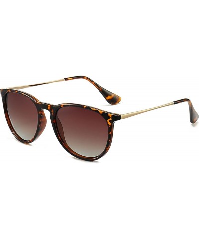 Polarized Vintage Round Sunglasses for Women Men Classic Retro Designer Style Brown $8.32 Round