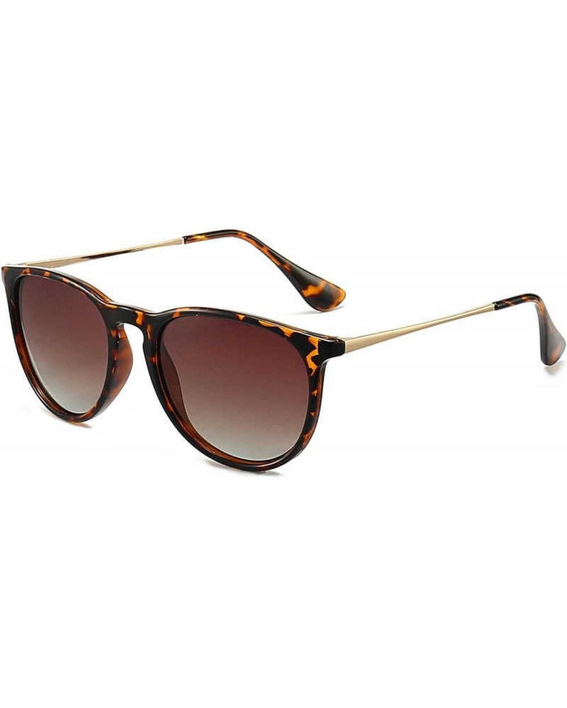 Polarized Vintage Round Sunglasses for Women Men Classic Retro Designer Style Brown $8.32 Round