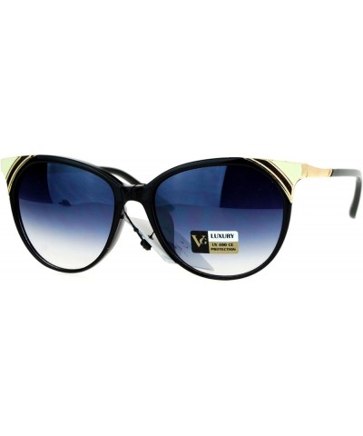 VG Occhiali Womens Sunglasses Chic Designer Round Cateye Accent Shades Black Ivory $7.48 Cat Eye