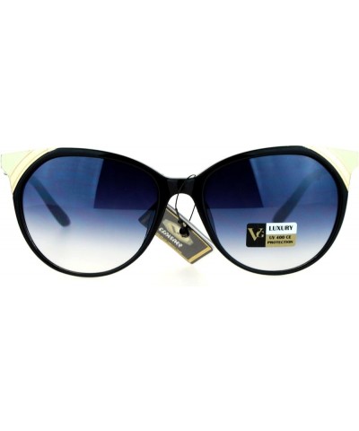 VG Occhiali Womens Sunglasses Chic Designer Round Cateye Accent Shades Black Ivory $7.48 Cat Eye