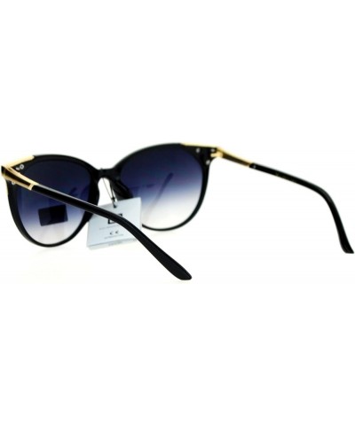 VG Occhiali Womens Sunglasses Chic Designer Round Cateye Accent Shades Black Ivory $7.48 Cat Eye