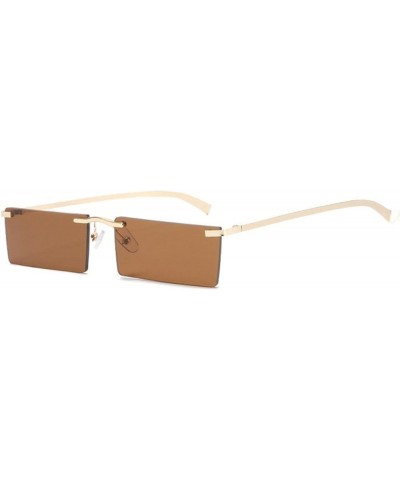 Small Rimless Rectangle Sunglasses For Women Fashion Ultralight Alloy Gradient Sun Glasses Summer Men Retro Eyewear 3 $11.88 ...