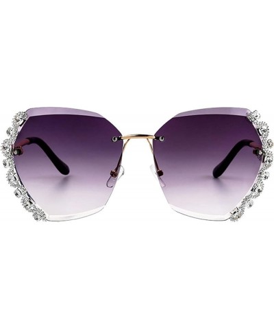 Oversized Womens Diamond square Sunglasses Frameless Rhinestone Sunglasses Luxury Shiny Crystal party Eyewear Gary $13.49 Des...