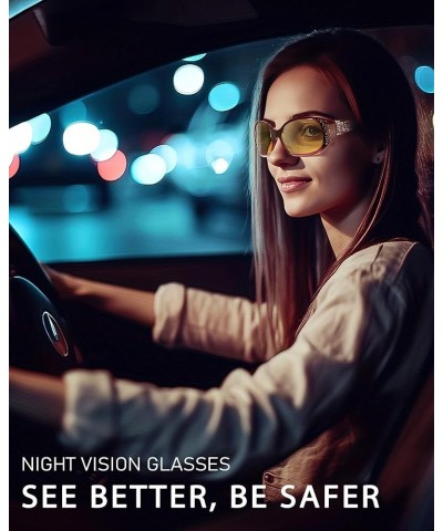 Night Driving Glasses for Womens Polarized Yellow Night Vision Glasses Anti Glare IF008 C07 Gradient Red/ Night Vision Lenses...