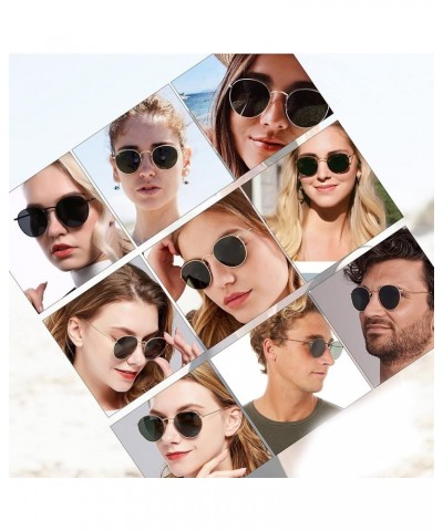 Sunglasses Womens Round Sunglasses Circle Sunglasses Polarized Sunglasses Men UV Protection Gold/Green- $10.79 Round