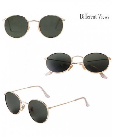 Sunglasses Womens Round Sunglasses Circle Sunglasses Polarized Sunglasses Men UV Protection Gold/Green- $10.79 Round