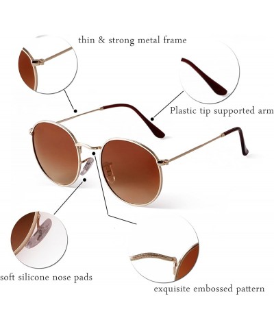 Sunglasses Womens Round Sunglasses Circle Sunglasses Polarized Sunglasses Men UV Protection Gold/Green- $10.79 Round