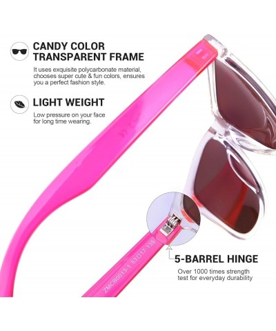 Womens Sunglasses UV400 Mirrored Lens, Fit for Outdoor, Vacation, Driving A1 - Pink + Purple - Mirrored Lens $8.39 Square