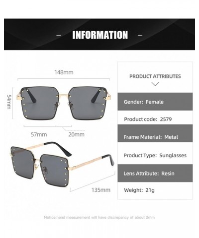 Big Square Street Sunglasses, Men and Women Internet Celebrity Outdoor Holiday Party Glasses (Color : D, Size : Medium) Mediu...