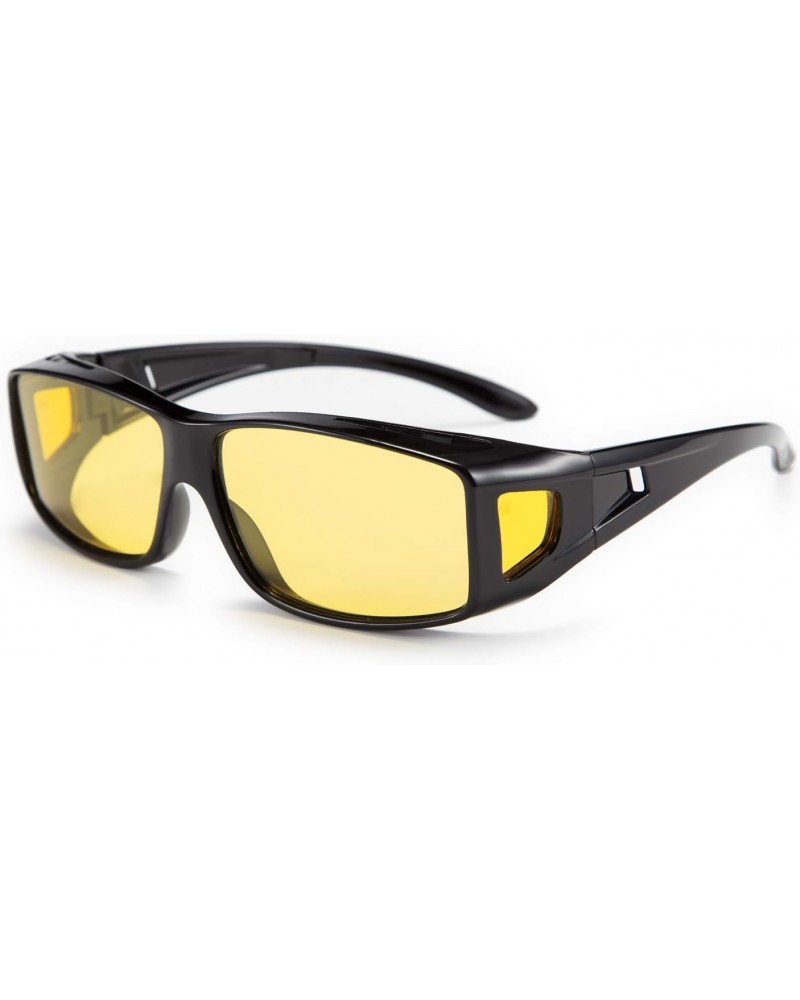 Men Women Night Driving Glasses Fit over Glasses Anti-Glare Polarized Wrap Yellow Sunglasses Over Glasses B2593 $20.90 Aviator