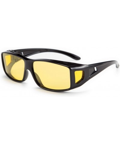 Men Women Night Driving Glasses Fit over Glasses Anti-Glare Polarized Wrap Yellow Sunglasses Over Glasses B2593 $20.90 Aviator