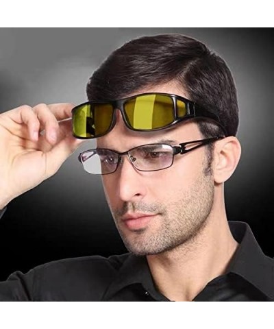 Men Women Night Driving Glasses Fit over Glasses Anti-Glare Polarized Wrap Yellow Sunglasses Over Glasses B2593 $20.90 Aviator