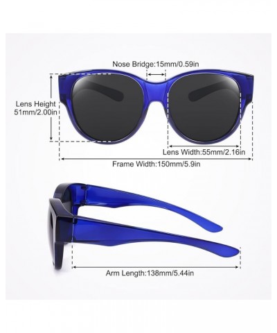 Oversized Polarized Fit over Sunglasses Over Glasses for Men and Women (Black/purple-mirrored, Pink purple) S13-blue Black $1...